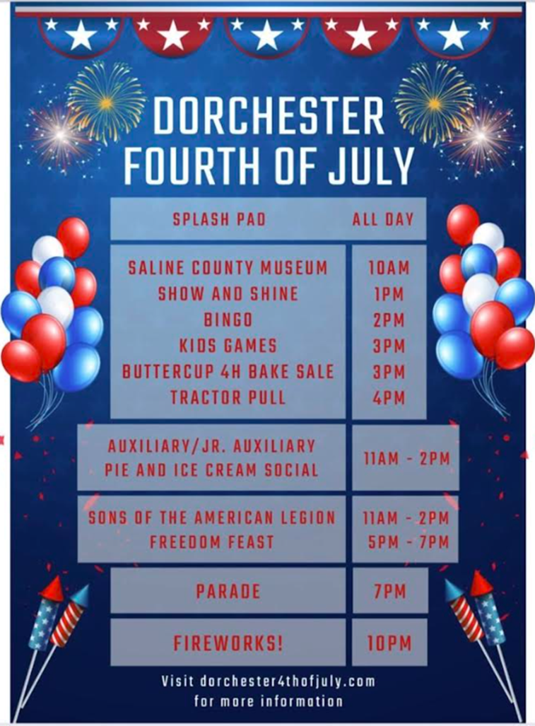 4th of July Schedule